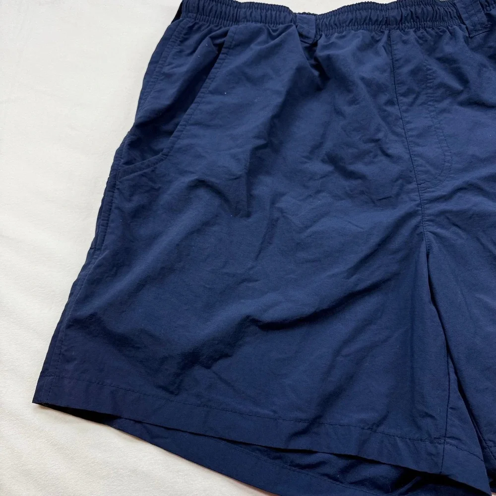 Columbia PFG Backcast III Navy Blue Fishing Water Shorts Mens Medium 6 Inseam